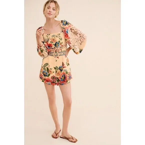Anthropologie Farm Rio Delicate Garden Romper - Picture 4 of 7